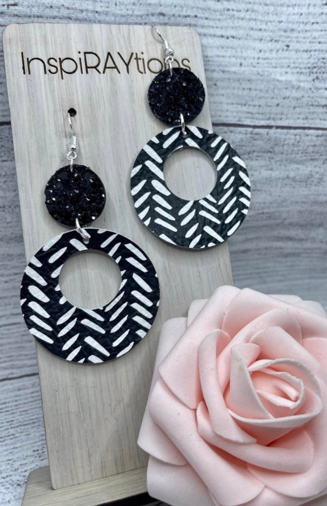 black and white unique handmade earrings