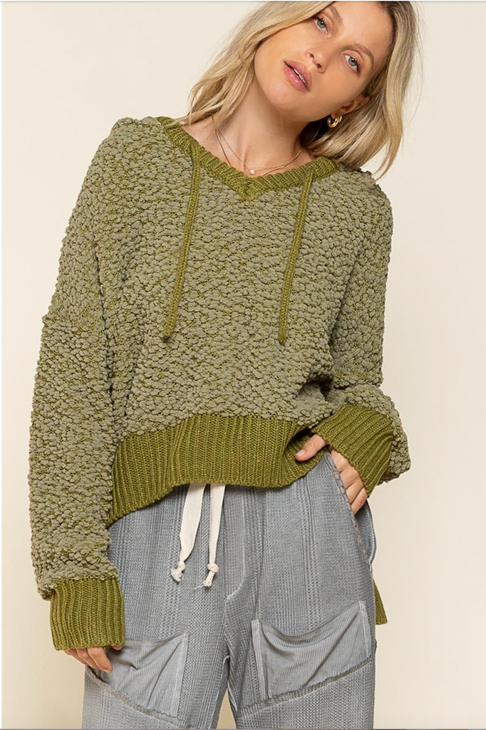 trendy sage green oversized hoodie for women