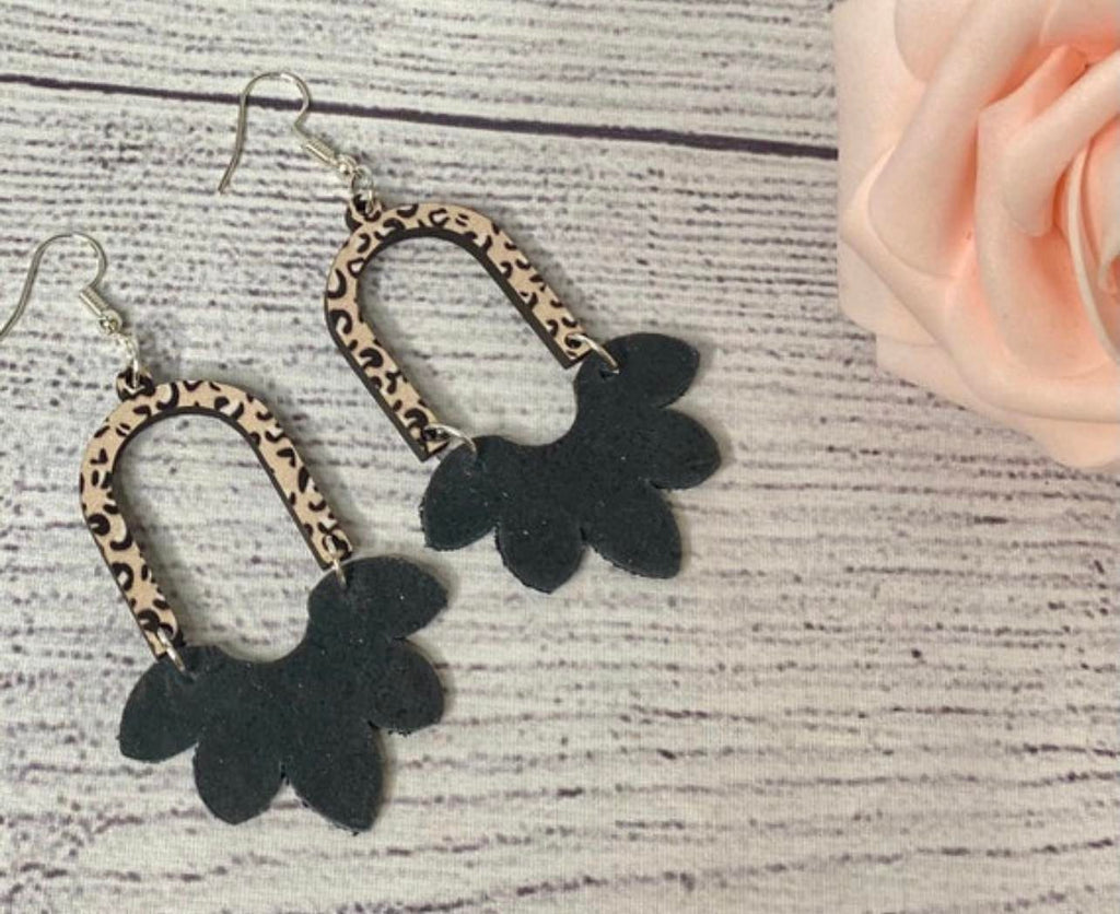 lightweight animal print unique handmade earrings